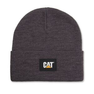 Caterpillar Cat Label Cuff Beanie Hat Dark Heather Gray NWT